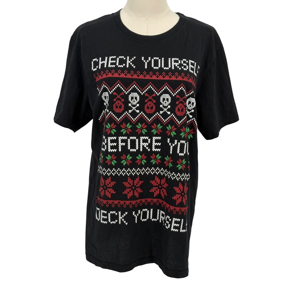 Chemistry Graphic Tee Black Check Yourself Before You Deck Yourself Large